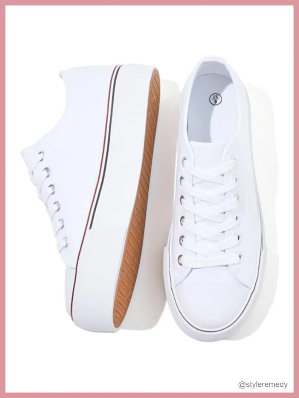 Women's Platform Canvas Sneakers Lace Up Breathable Non-Slip Casual Walking